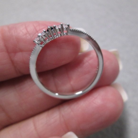 Dainty BLACK DIAMOND 925 Sterling Silver Ring>Birthstone, Minimalist, Promise - Picture 5 of 5